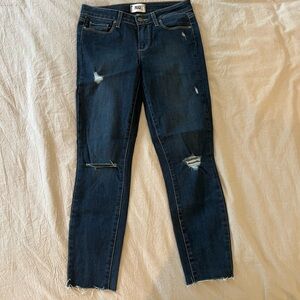 Paige Verdugo Ankle Distressed Jeans, Size 28